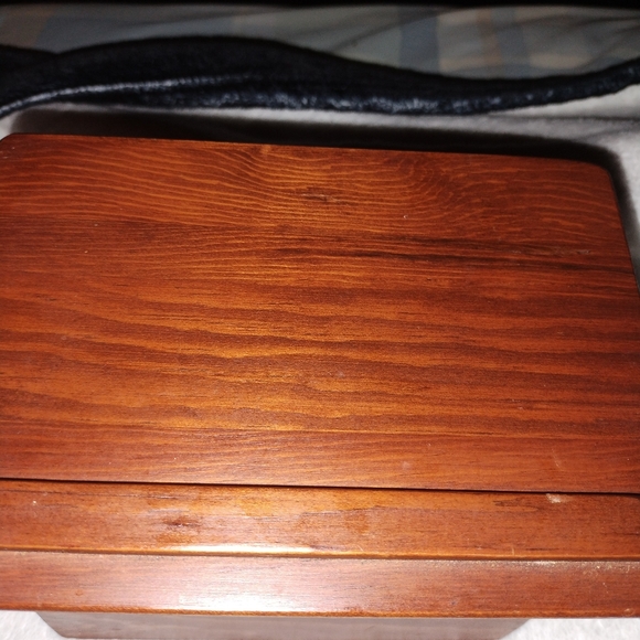 Vintage Wood Recipe Card Box with Removable Lid . GUC - Picture 6 of 14